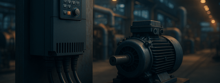Variable drive motor control via VFD improves efficiency and soft‑starts.