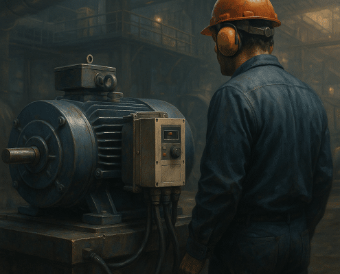 Variable frequency motor on an HVAC fan reduces energy at part load.