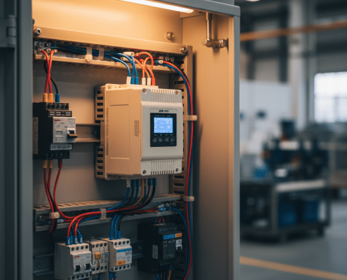 abb acs180 variable frequency drives vfds - A compact ABB ACS180 variable frequency drives (VFDs) mounted inside an industria