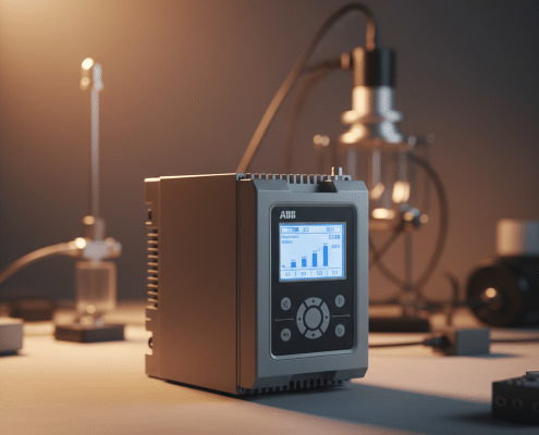 A clear product image of the abb acs250 variable frequency drives vfds, showcasing its compact design and user control panel.