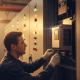 abb acs355 variable frequency drives vfds - A technician installing one of the ABB ACS355 variable frequency drives (VFDs) on