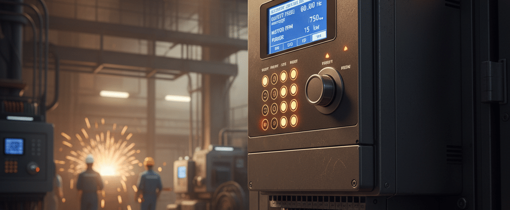 A clear product image of the abb acs550-pc variable frequency drives vfds, showing the unit's user interface and connectio...