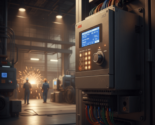 A clear product image of the abb acs550-pc variable frequency drives vfds, showing the unit's user interface and connectio...