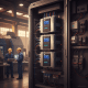 A close-up of the abb acs880 variable frequency drives vfds installed in a modern industrial control cabinet for motor opt...