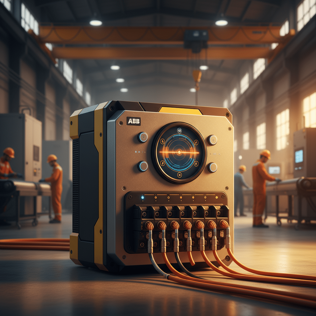 A detailed studio image of the abb pse softstarters, highlighting the device's main control interface and connection termi...