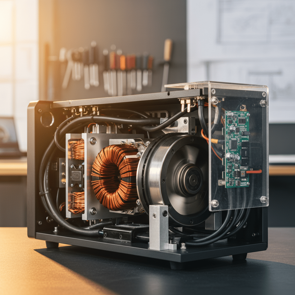 A detailed look inside the American Rotary AD rotary phase converters, highlighting the unit's robust construction and adv...