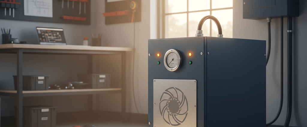 american rotary ad rotary phase converters - An American Rotary AD rotary phase converter installed in a clean workshop, prov