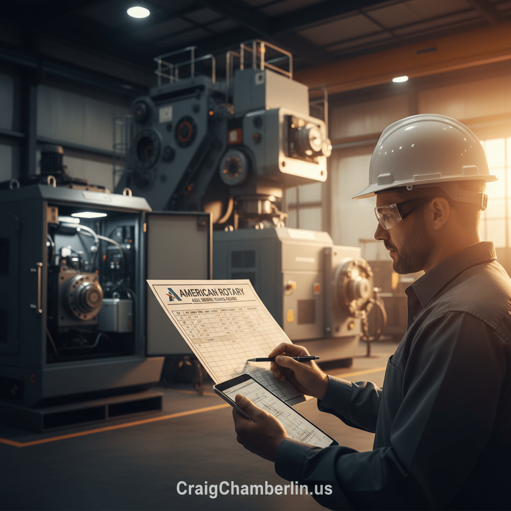American Rotary ADX Sizing Guide for Demanding Loads Engineer uses a sizing guide for American Rotary ADX rotary phase converters, ensuring the correct model for demanding ind...