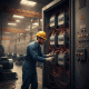 Technician working on Benshaw RB3 softstarters inside an industrial control panel to ensure smooth motor startup.