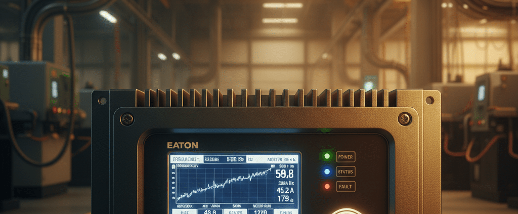eaton h-max variable frequency drives vfds - Close-up of the user interface on the Eaton H-Max variable frequency drives (VFD