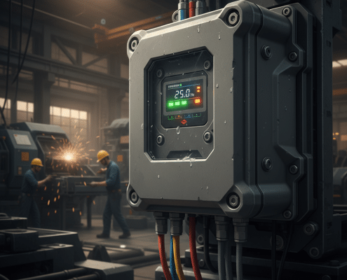 A close-up of the Invertek Optidrive E3 variable frequency drives VFDs, highlighting its robust IP66-rated enclosure for d...