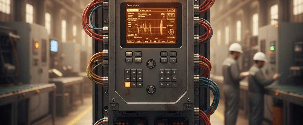 Front view of the Lenze AC Tech SCM variable frequency drives VFDs, highlighting the user interface and connection points.