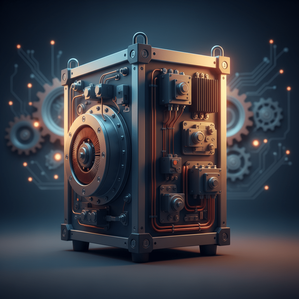 What Are Precision Electric Pro-Phase Rotary Phase Converters? A detailed studio shot of the precision electric pro-phase rotary phase converters, highlighting the unit's robust constru...