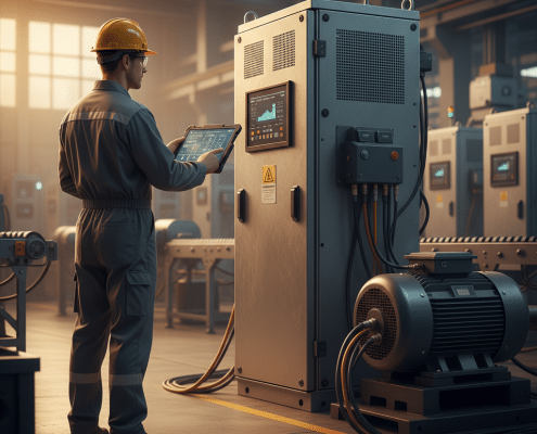 vfd for 3 phase motor - An engineer evaluating the specifications of a vfd for a 3 phase motor to ensure correct system perfo