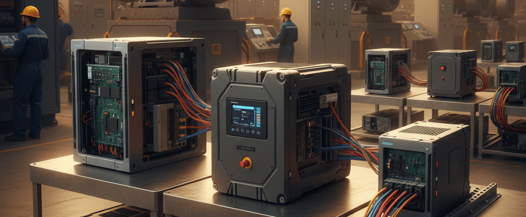 A product lineup of various Siemens VFD drives used for industrial motor speed control.