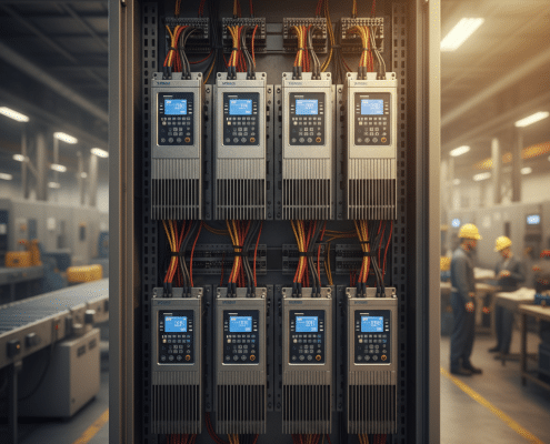 yaskawa p1000 variable frequency drives vfds - Front view of the Yaskawa P1000 Variable Frequency Drives (VFDs), highlighting