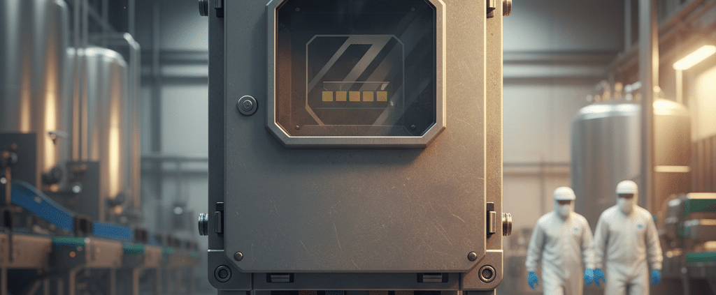 Front view of the Yaskawa V1000-4X variable frequency drives VFDs, showing its durable NEMA 4X washdown-rated enclosure an...