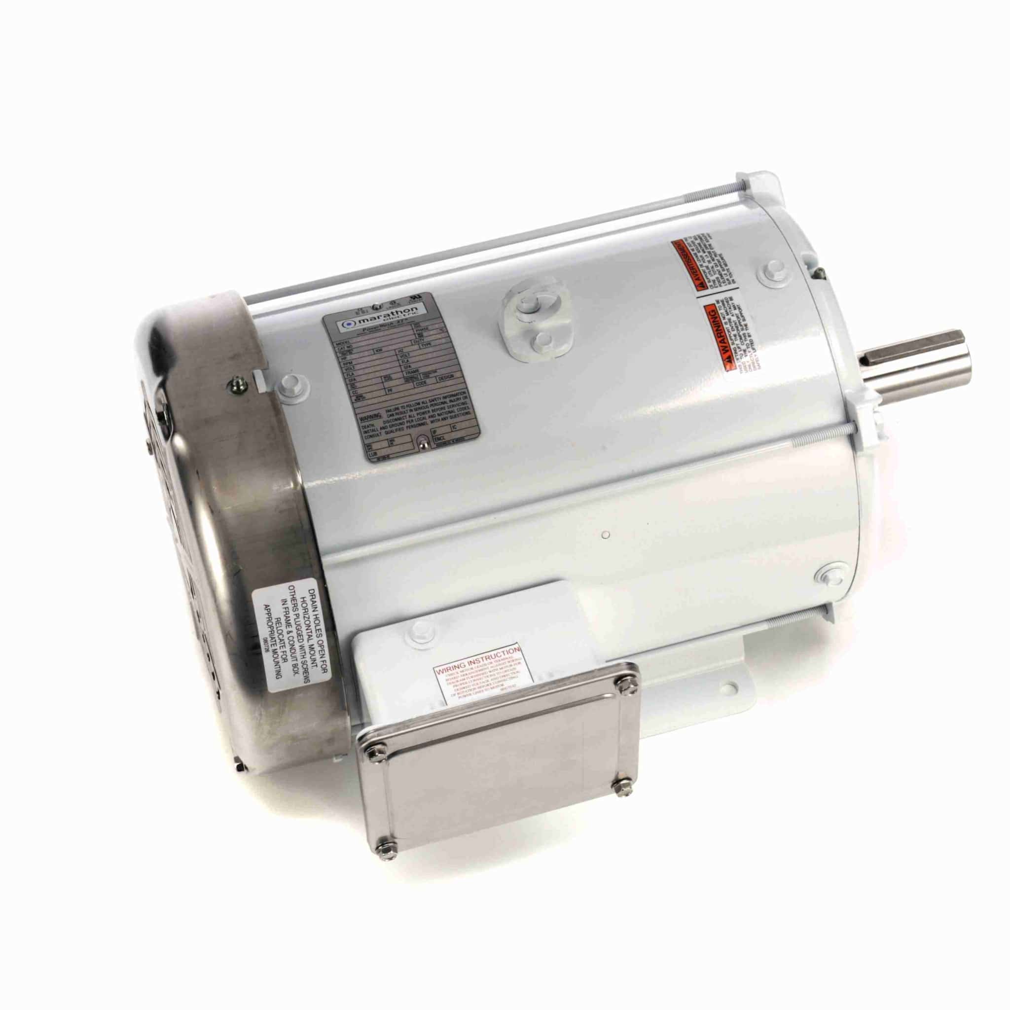 Washdown Motor, 7.50 & 5 HP, 3 Ph, 60 & 50 Hz, 230/460 & 190/380 V, 3600 & 3000 RPM, 213T Frame, TEFC