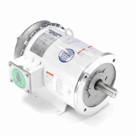 Washdown Motor, 3 & 3 HP, 3 Ph, 60 & 50 Hz, 230/460 & 190/380 V, 3600 & 3000 RPM, 182TC Frame, TEFC