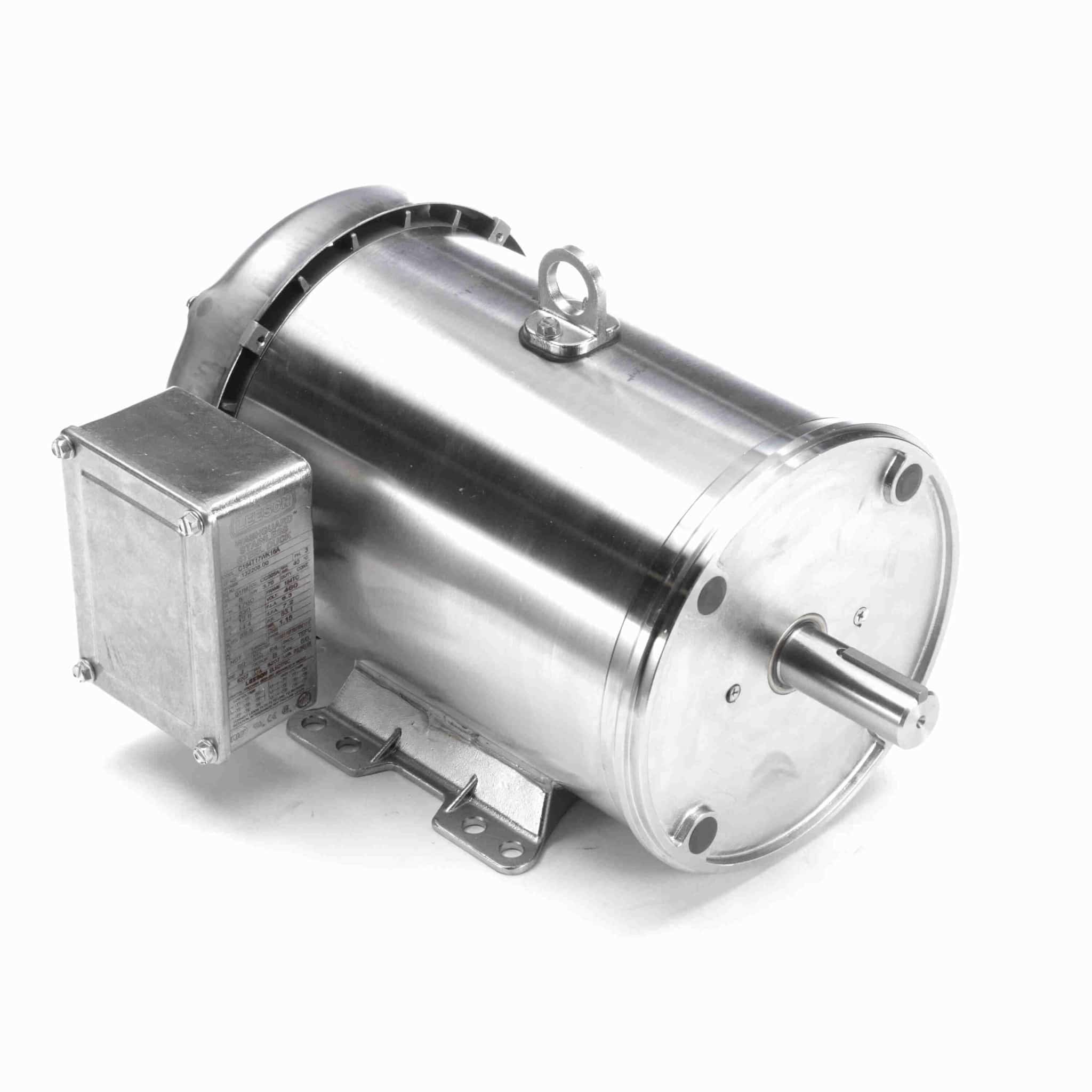 Washdown Motor, 5 HP, 3 Ph, 60 Hz, 230/460 V, 1800 & 1800 RPM, 184TC Frame, TEFC