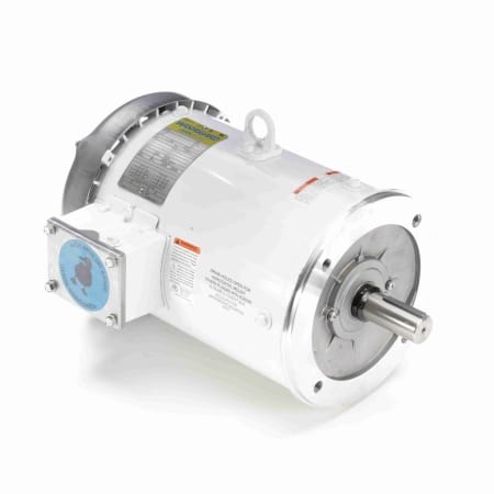 Washdown Motor, 5 & 3 HP, 3 Ph, 60 & 50 Hz, 230/460 & 190/380 V, 1800 & 1500 RPM, 184TC Frame, TEFC