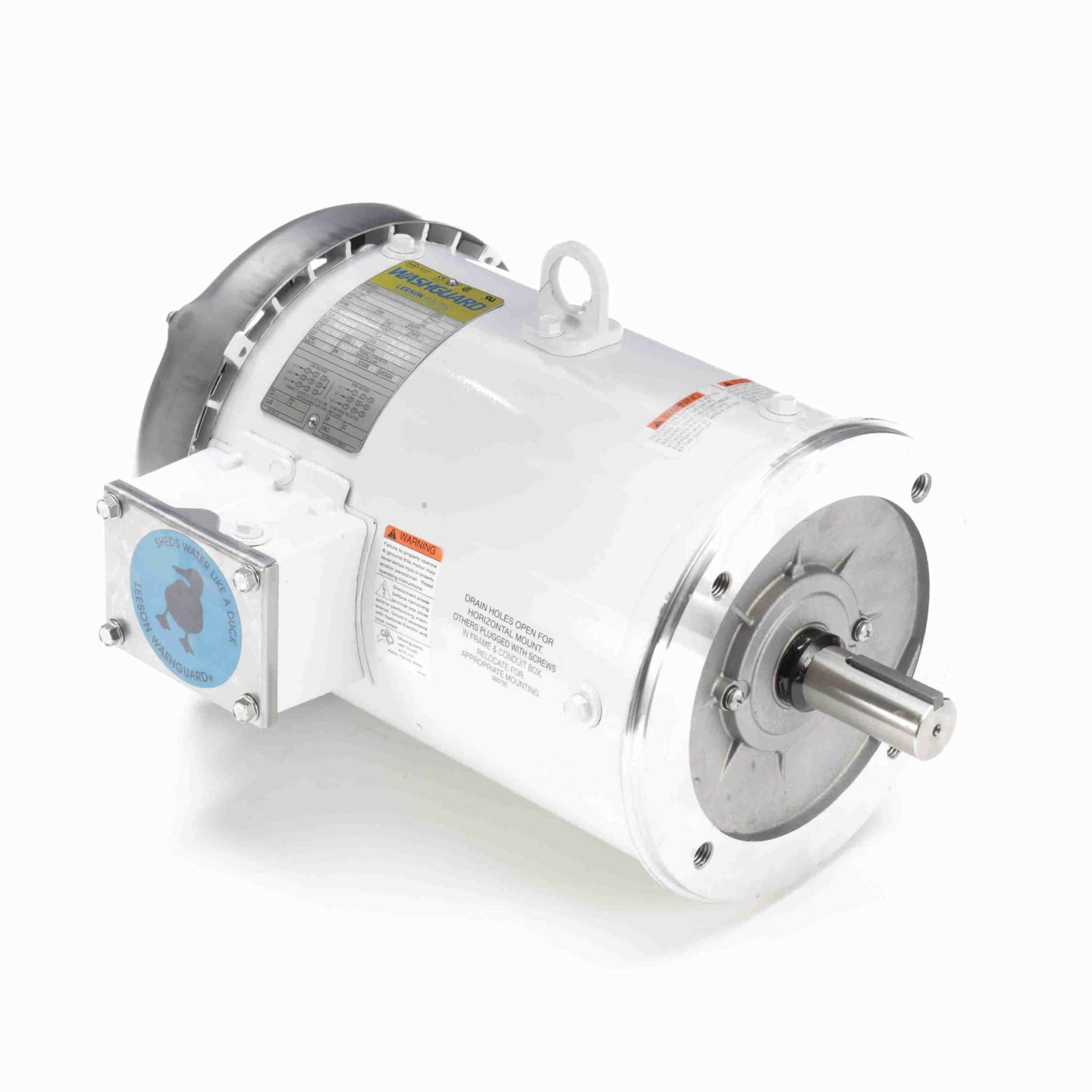 Washdown Motor, 5 & 3 HP, 3 Ph, 60 & 50 Hz, 230/460 & 190/380 V, 1800 & 1500 RPM, 184TC Frame, TEFC