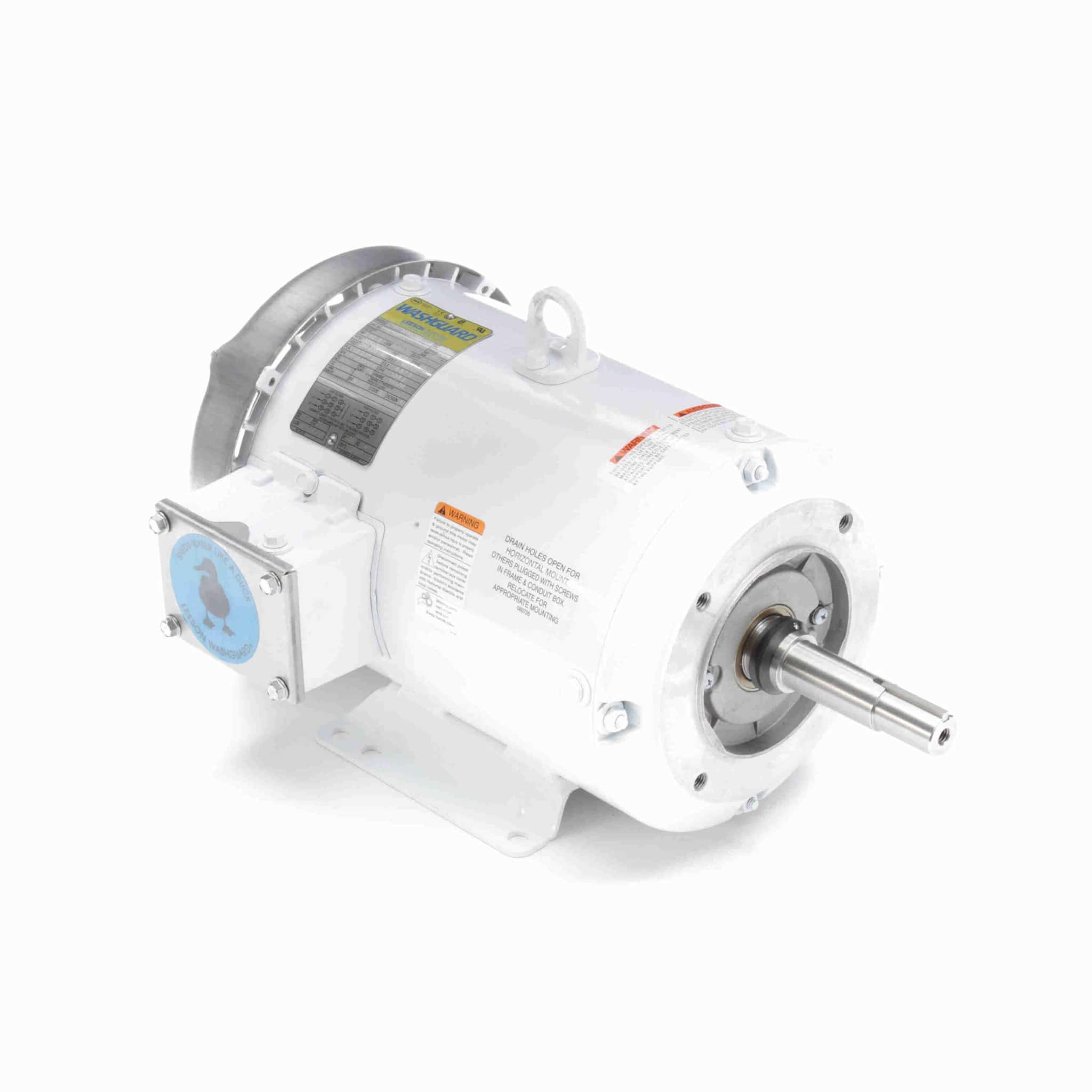 Washdown Motor, 7.50 & 5 HP, 3 Ph, 60 & 50 Hz, 230/460 & 190/380 V, 3600 & 3000 RPM, 184JM Frame, TEFC