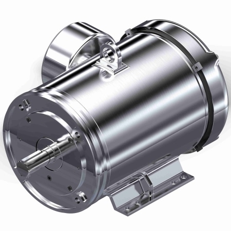 Washdown Motor, 3 & 3 HP, 3 Ph, 60 & 50 Hz, 230/460 & 190/380 V, 3600 & 3000 RPM, 184TC Frame, TEFC