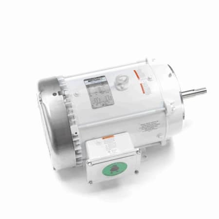 Washdown Motor, 7.50 & 5 HP, 3 Ph, 60 & 50 Hz, 230/460 & 190/380 V, 1800 & 1500 RPM, 213JM Frame, TEFC