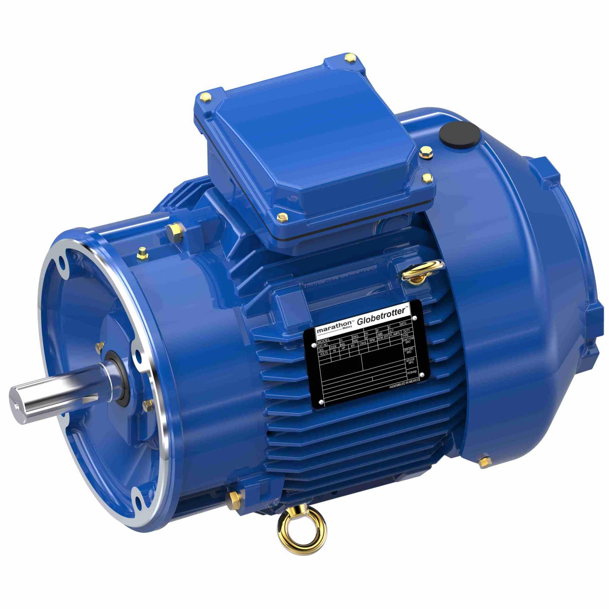 Severe Duty Motor, 5 HP, 3 Ph, 60 Hz, 460 V, 1800 & 1800 RPM, 184TCV Frame, TEFC