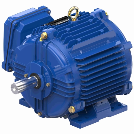 Severe Duty Motor, 2 HP, 3 Ph, 60 Hz, 230/460 V, 1200 & 1200 RPM, 184T Frame, TENV
