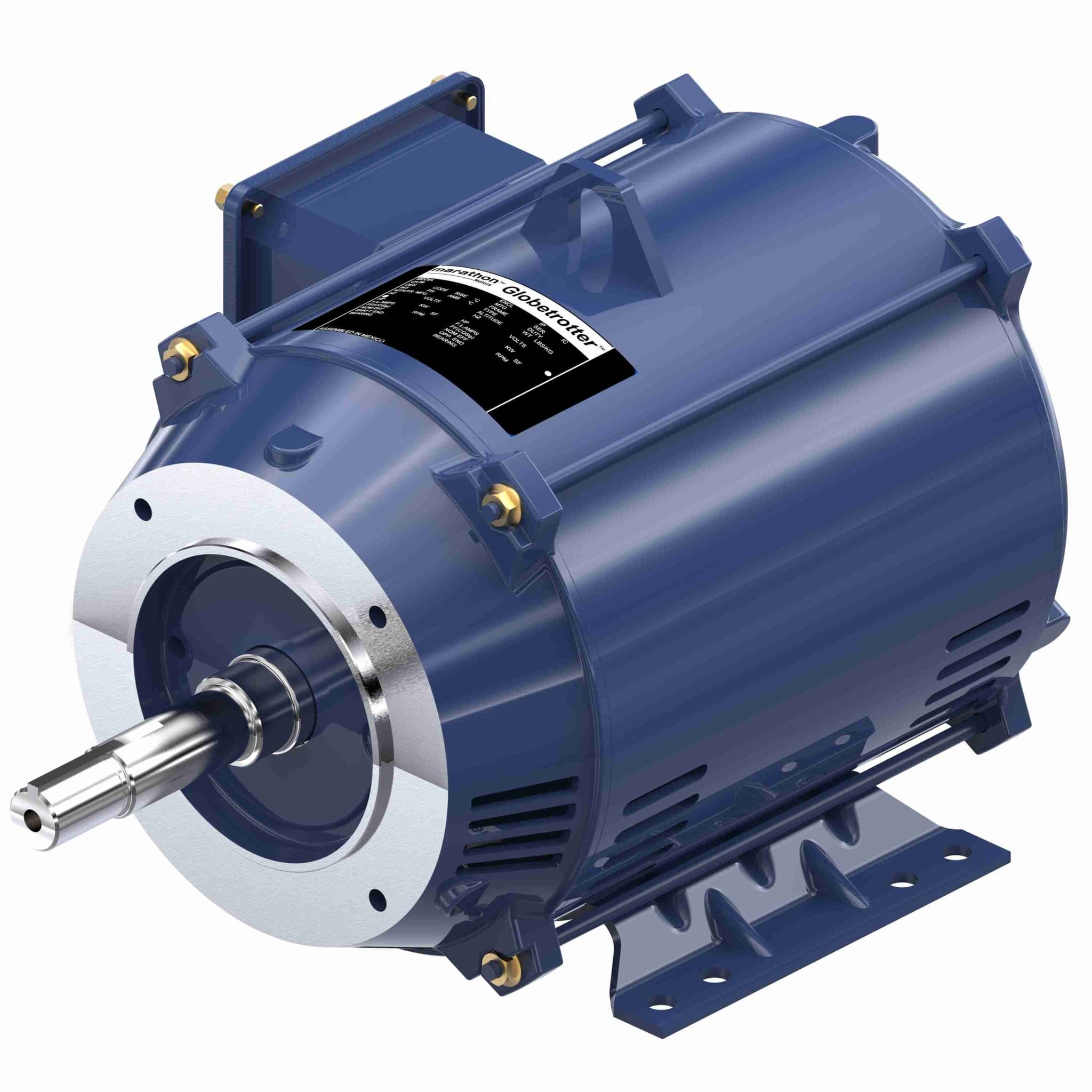 Close-Coupled Pump Motor, 5 & 3 HP, 3 Ph, 60 & 50 Hz, 230/460 & 190/380 V, 3600 & 3000 RPM, 182JM Frame, DP