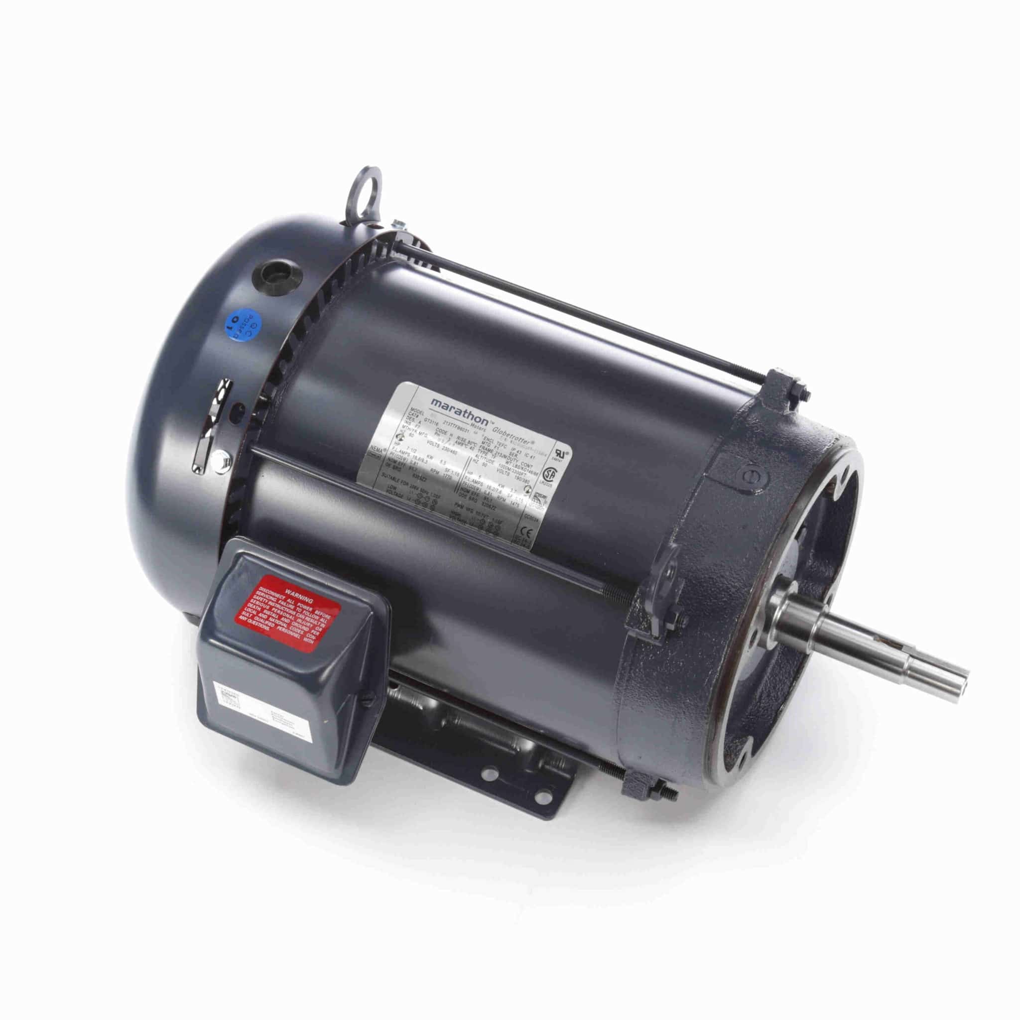 Close-Coupled Pump Motor, 7.50 & 5 HP, 3 Ph, 60 & 50 Hz, 230/460 & 190/380 V, 1800 & 1500 RPM, 213JM Frame, TEFC