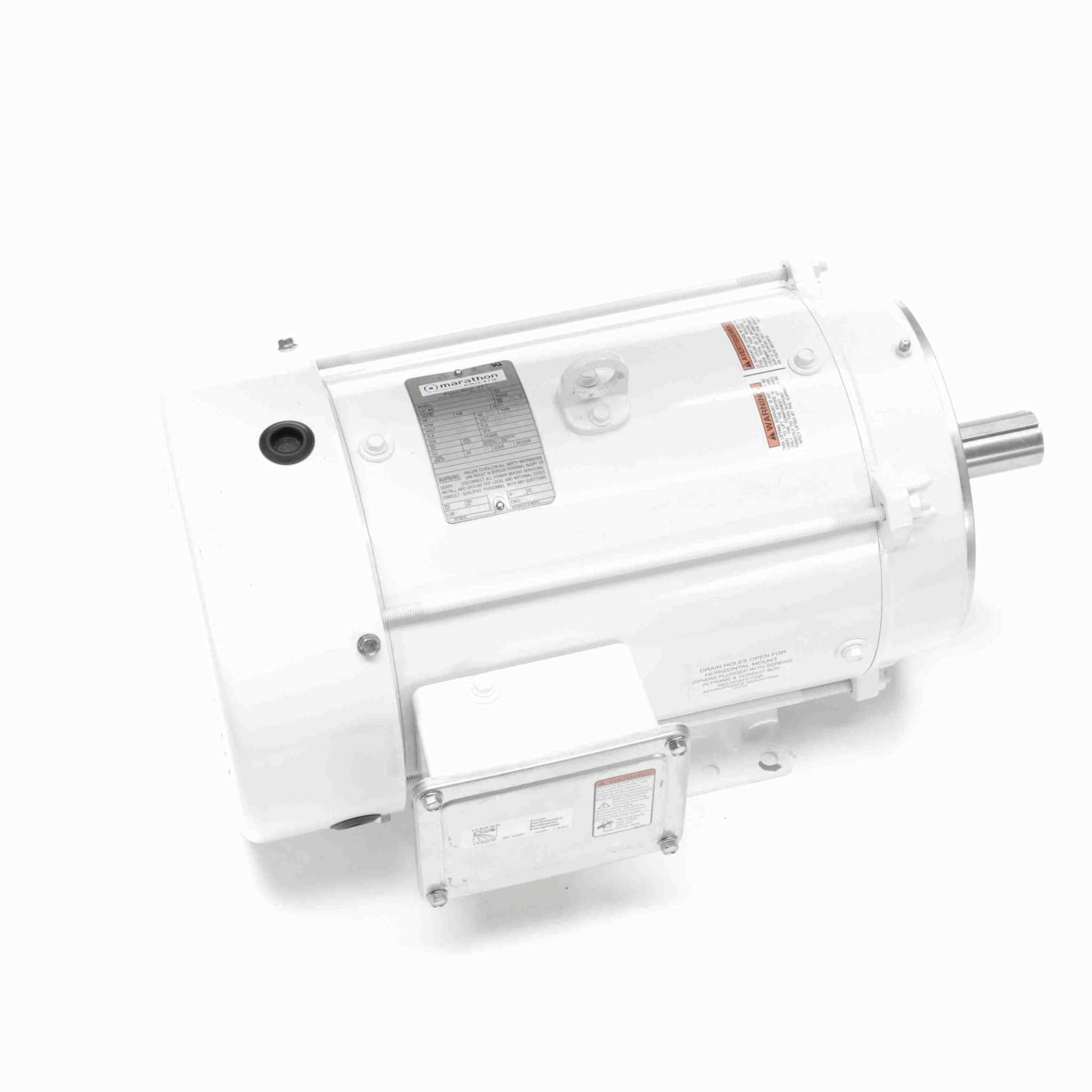 Washdown Motor, 7.50 & 5 HP, 3 Ph, 60 & 50 Hz, 208-230/460 & 190/380 V, 3600 & 3000 RPM, 213TC Frame, TEFC