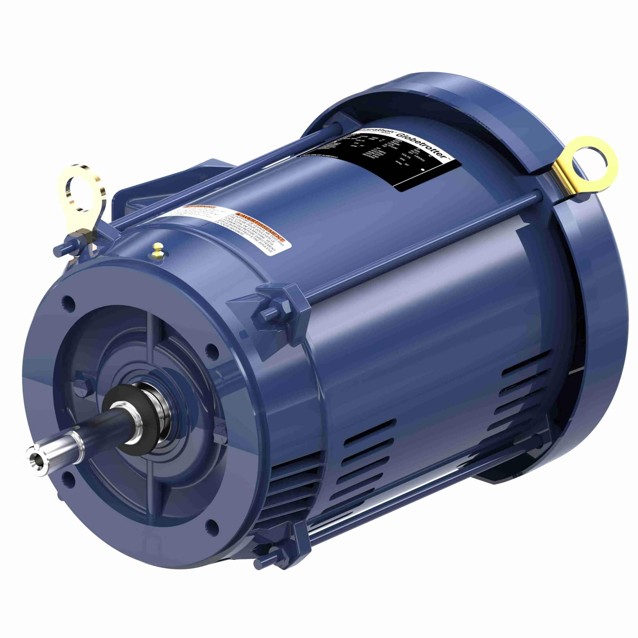 Close-Coupled Pump Motor, 15 & 10 HP, 3 Ph, 60 & 50 Hz, 230/460 & 190/380 V, 3600 & 3000 RPM, 215JMV Frame, DP