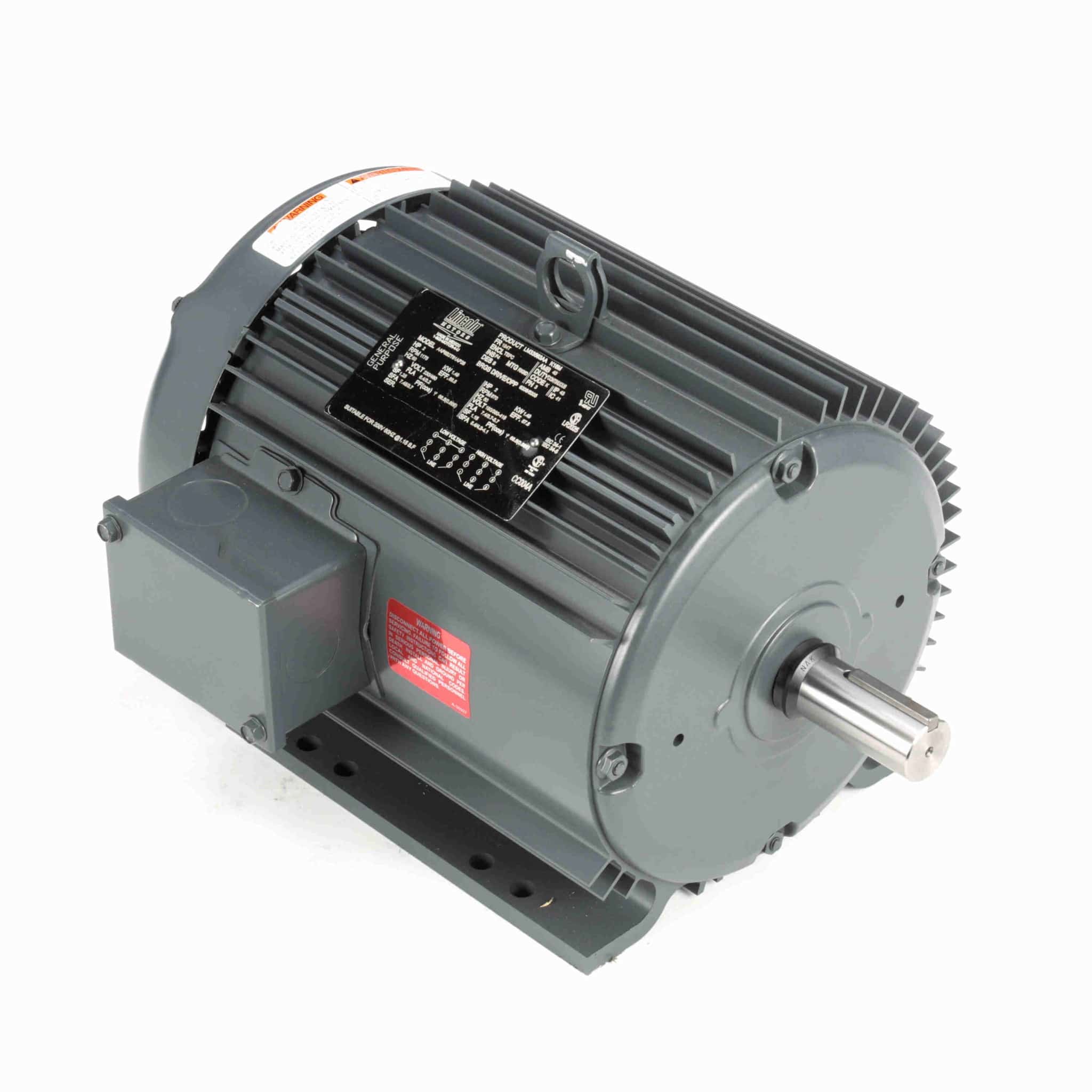 General Purpose Motor, 2 & 2 HP, 3 Ph, 60 & 50 Hz, 230/460 & 190/380-415 V, 1200 & 1000 RPM, 184T Frame, TEFC