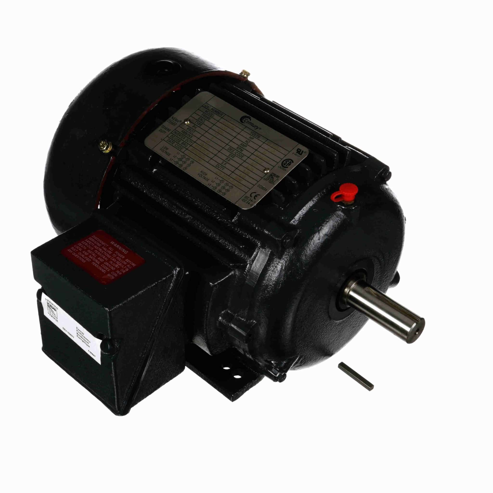 Washdown Motor, 5 HP, 3 Ph, 60 Hz, 575 V, 1800 & 1800 RPM, 182TC Frame, TEFC