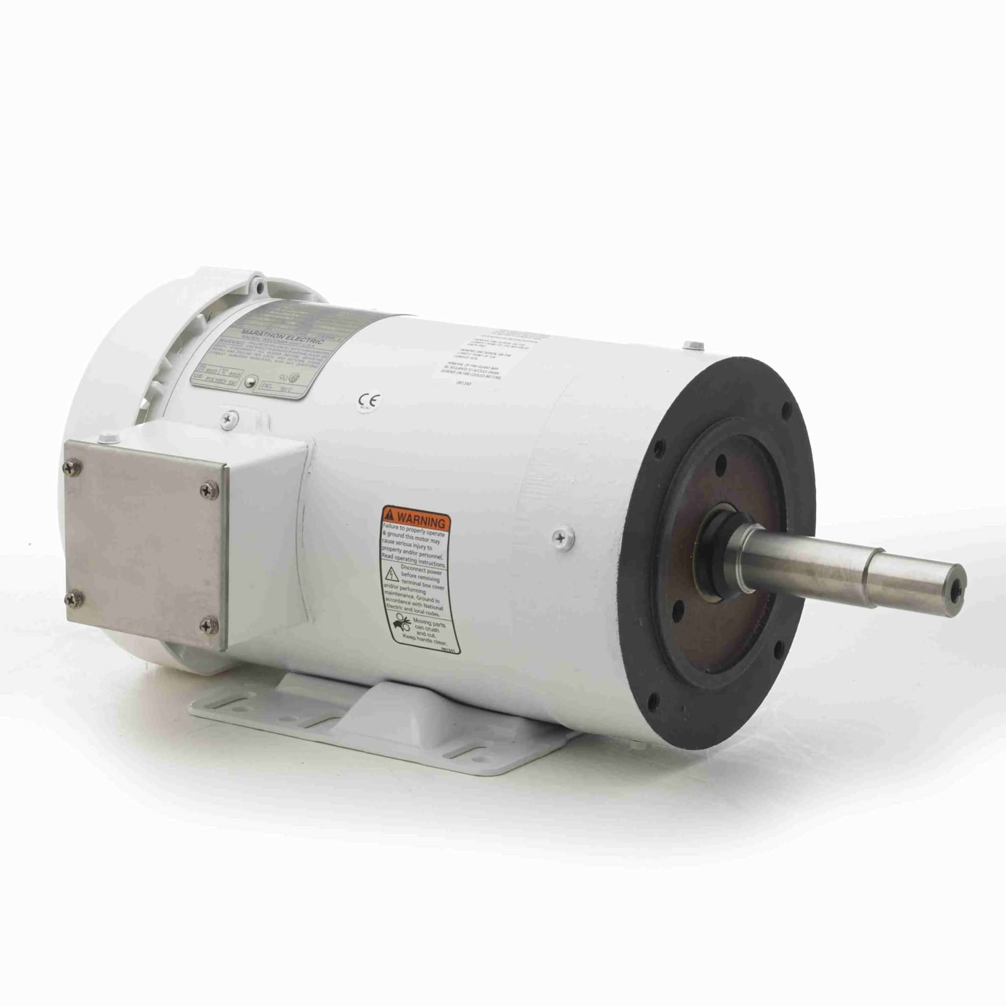Washdown Motor, 7.50 & 5 HP, 3 Ph, 60 & 50 Hz, 230/460 & 190/380 V, 1800 & 1500 RPM, 213JM Frame, TEFC